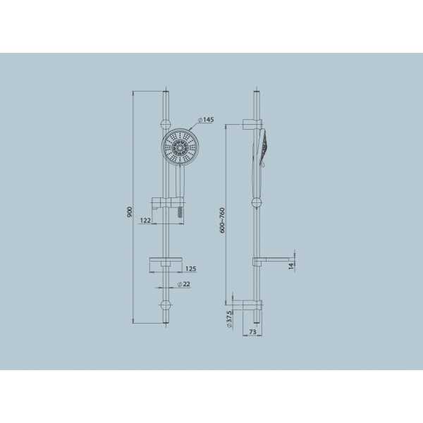 Doccia Saliscendi Mod. Twilight con Portasapone e Doccetta Gigante 5 Getti - Jacuzzi - immagine 2