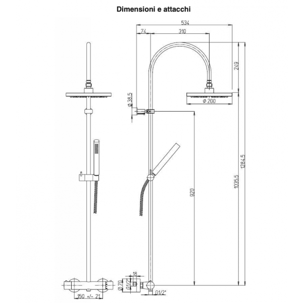 Colonna Doccia Sunset con Miscelatore Termostatico - Jacuzzi - immagine 2