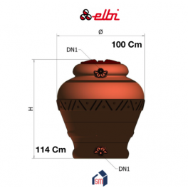 Serbatoio per Acqua Potabile Polietilene Marrone Litri 500 Orcio Jar - Elbi