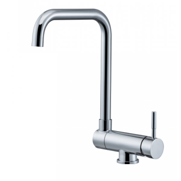 Miscelatore Lavello Cucina Con Canna Abbattibile Sottofinestra In Ottone cromato