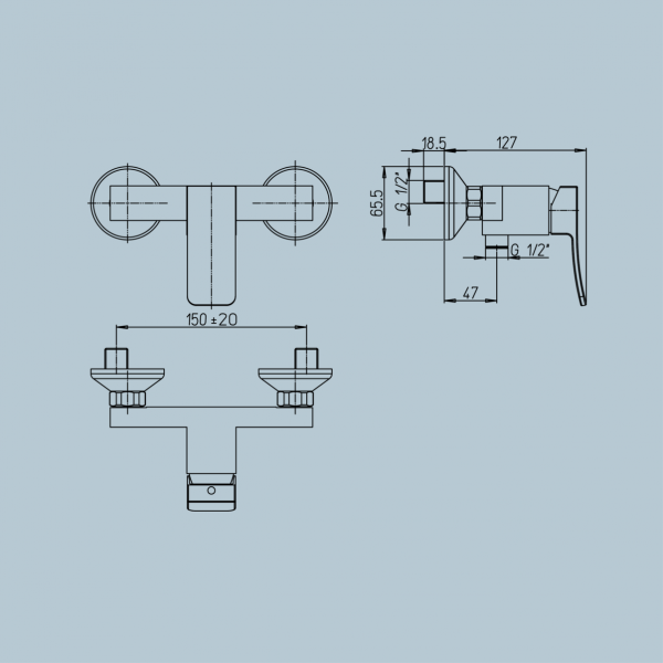 Miscelatore Doccia Esterno Serie Tank - Jacuzzi - immagine 2