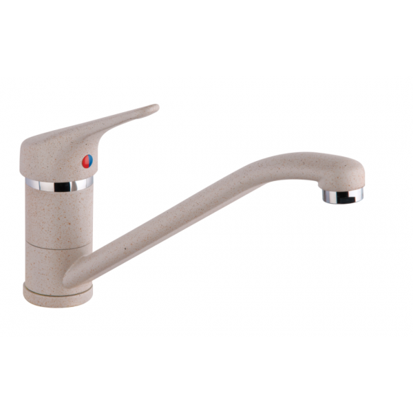 Miscelatore Lavello Cucina Serie Nuvola canna bassa orientabile Fragranite Avena - Piralla