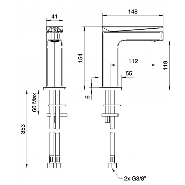 Miscelatore Monoforo Lavabo Serie Beam - Jacuzzi - immagine 3