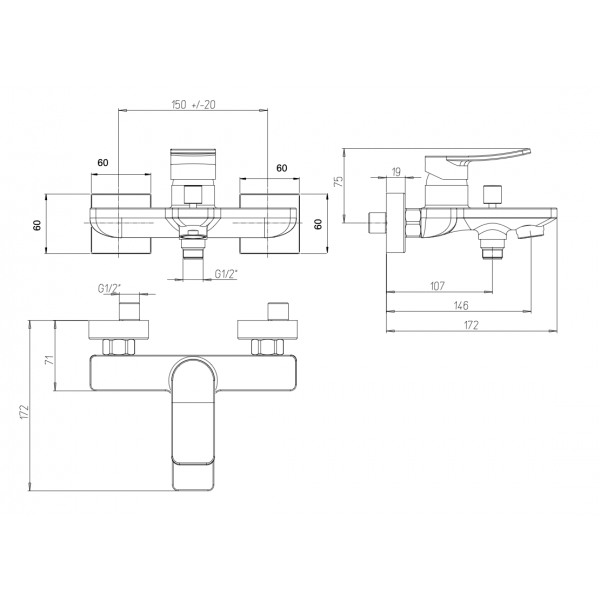 Miscelatore Vasca Serie Tank con Accessori - Jacuzzi - immagine 2