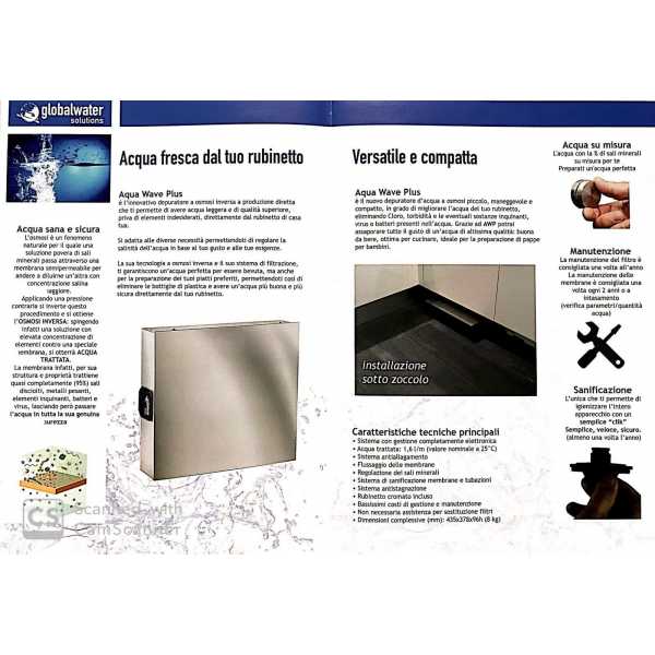 Sistema Osmosi Inversa Completo Produzione Diretta Aqua Wave Plus - Globalwater - immagine 2