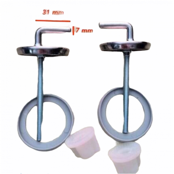Coppia Supporti in Acciaio Inox per Copriwater Wc Termoindurente - immagine 2