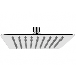 Soffione Doccia in Acciaio Inox Anticalcare Quadro 20 X 20 con Snodo 1/2 Ultra Slim