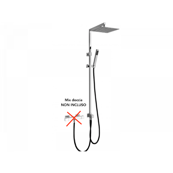 Colonna Doccia Glint Quadro con Deviatore Soffione 25 Cm - Jacuzzi