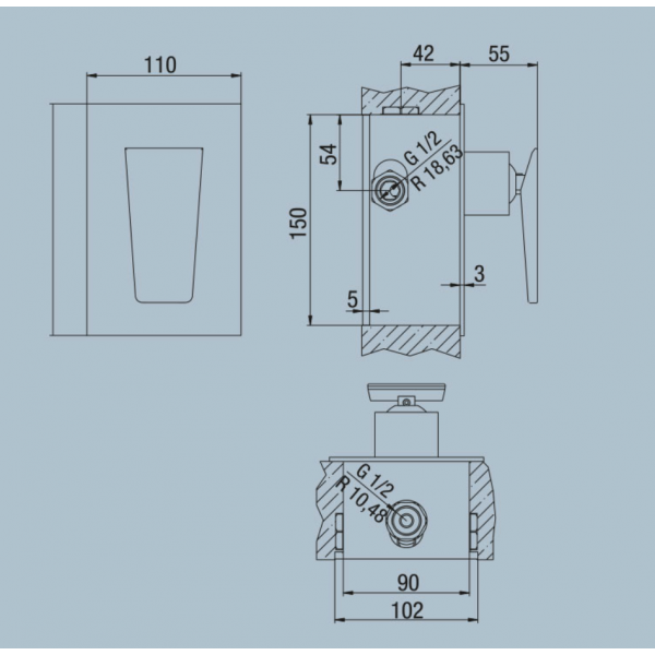 Miscelatore Doccia Incasso Serie Beam - Jacuzzi - immagine 2