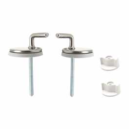 Coppia Supporti in Acciaio Inox per Copriwater Wc Termoindurente