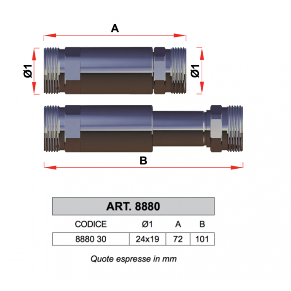 8880 Simplyfar Raccordo Allungabile Cromato Adatto Come Giunto Di Riparazione - Far - immagine 3