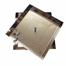 Chiusino con telaio 43 x 43 in acciaio inox sp. 8/10 porta pavimento a scomparsa - Mapetek