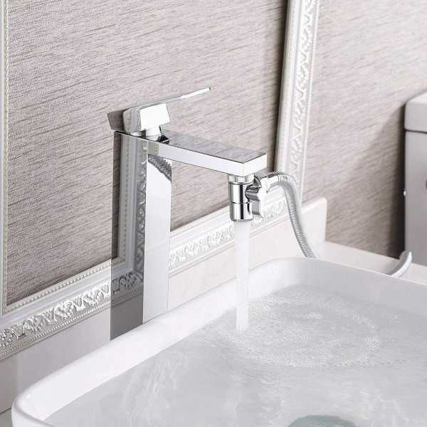 Deviatore in Ottone Crom. Universale X Rubinetto Lavabo / Cucina 1/2 con Riduzione - immagine 2