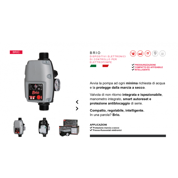 Presscontrol Brio Dispositivo Elettronico per Elettropompe Autoclavi - Italtecnica - immagine 2