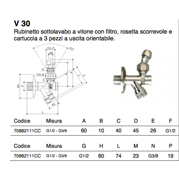 Rubinetto Filtro Sottolavabo con Snodo 1/2 X 3/8 a Vitone Ita - Luxor -  IDROTERMSTORE