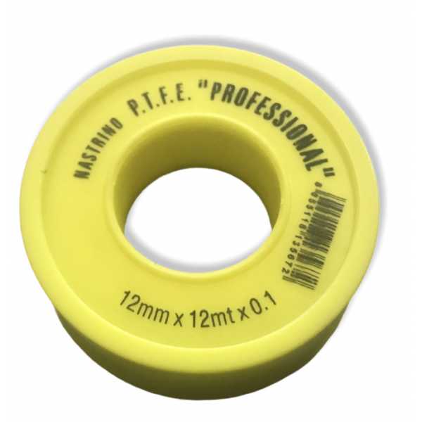 Rotolo Nastro Ptfe Teflon Gas Professionale 12mmx12mtx0,1 per Idraulica