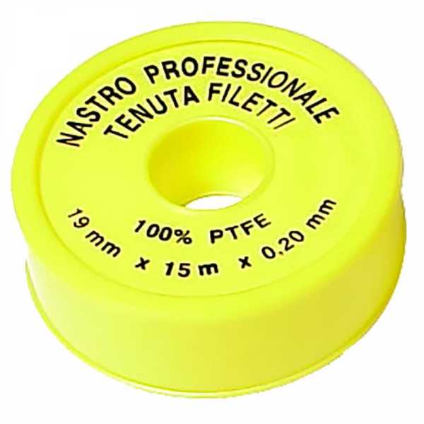 Rotolo Nastro Ptfe Teflon Gas Professionale 19mmx15mtx0,2 per Idraulica
