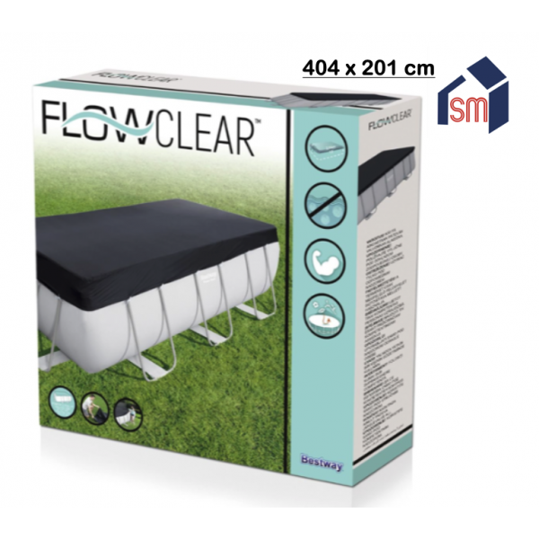 Telo Copertura Piscina 404 / 412 X 201 cm in Pvc con Corde 58232 - Bestway
