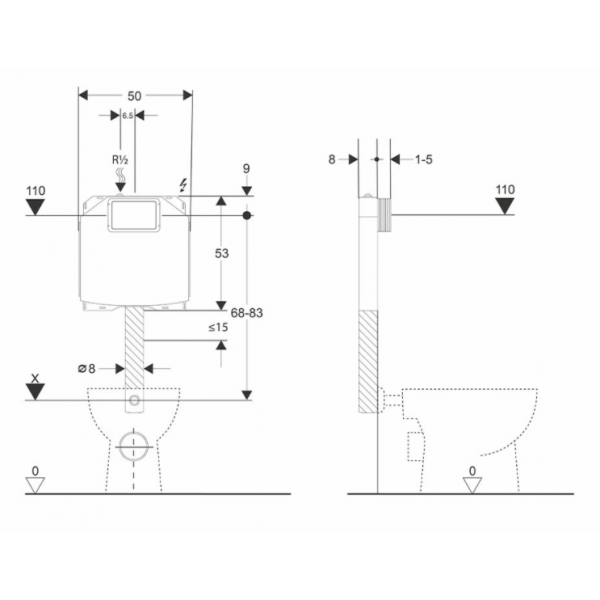 Cassetta Wc Incasso Scarico Bagno Andromeda Plus - Bampi - immagine 2
