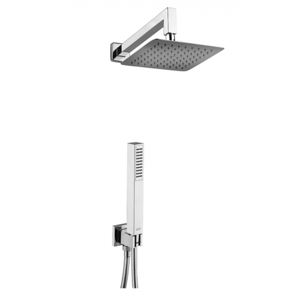 Kit Doccia Incasso Con Soffione 20 cm Quadro Inox, Braccio e Doccetta - JACUZZI