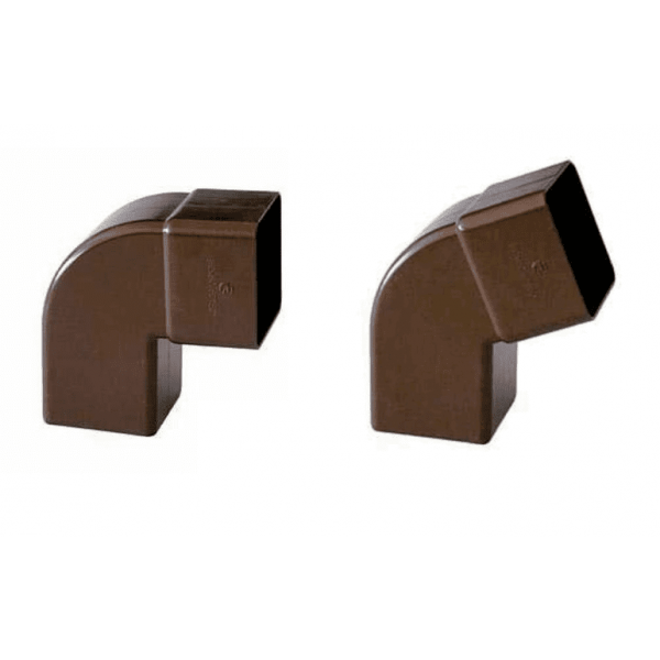 Curva Quadra Marrone in PVC da 80x80 Aperta 67° o Chiusa 87°