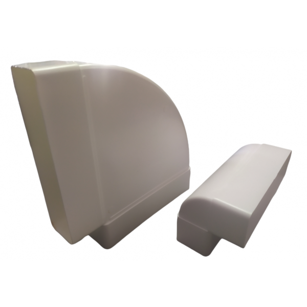 Gomito 90° Rettangolare Orizzontale o Verticale 55 X 220 MM Per Cappa Cucina Tipo Faber - VECAMCO