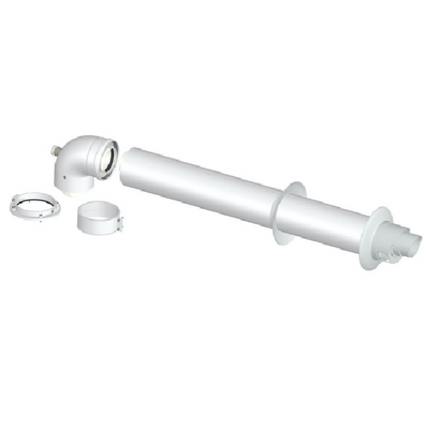 kit orizzontale terminale con curva x caldaia condensazione coassiale 60 / 100 universale
