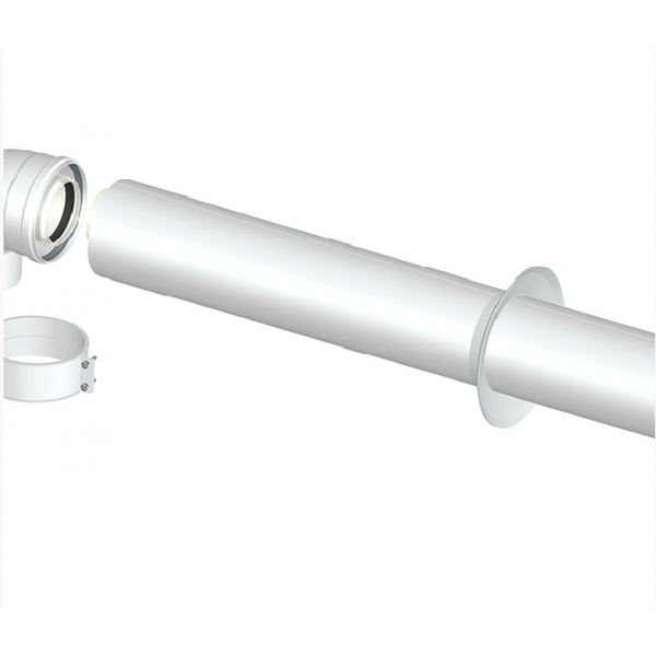 kit orizzontale terminale con curva x caldaia condensazione coassiale 60 / 100 universale - immagine 2