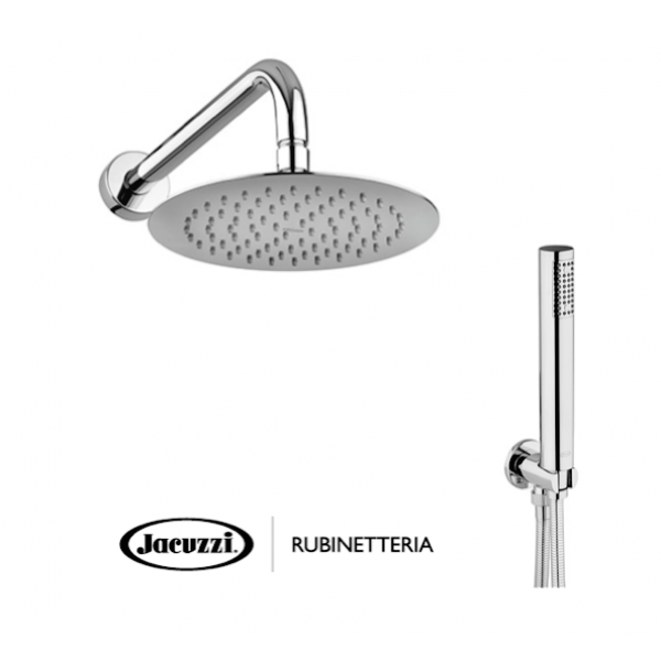 Kit Doccia Incasso Con Soffione 20 cm Tondo Inox, Braccio e Doccetta - JACUZZI