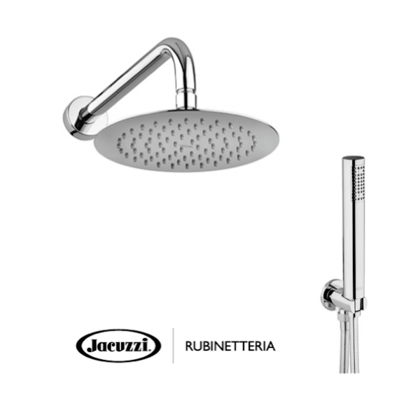 Kit Doccia Incasso Con Soffione 20 cm Tondo Inox, Braccio e