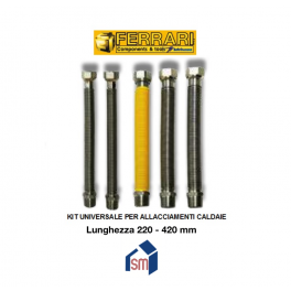 Kit Idraulico Universale per Sostituzione Caldaia a Muro con 5 Flessibili 22 - 42 cm - Ferrari