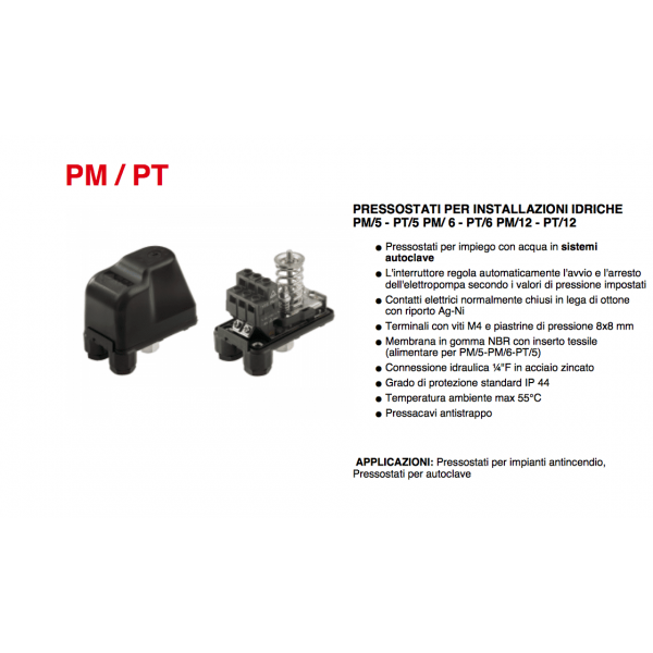 Pressostato Girevole per Autoclave Elettropompa PM/5G F1/4 - ITALTECNICA - immagine 2
