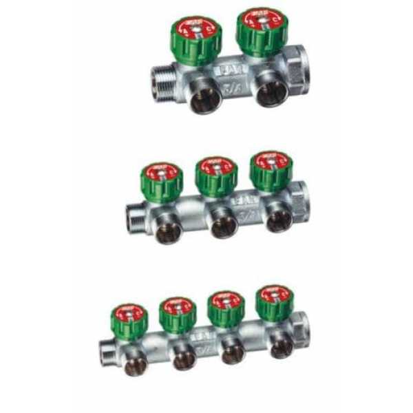 3825 3850 3856 Collettore Multifar a 2 - 3 - 4 Vie Derivazioni MF Da 3/4 Con Rubinetti - FAR