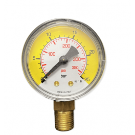 Manometro Per Regolatore Centralina Gas GPL Diametro 1/4" 0 - 25 BAR