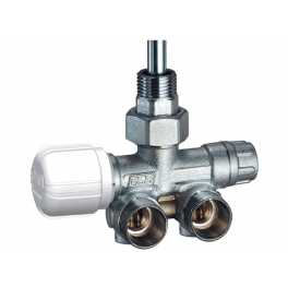 1436 Valvola Mono Bitubo Termostatica Dx a Squadra con Attacco da 1/2 Per Tubo Multistrato e Rame - FAR