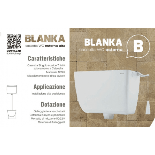 Cassetta scarico WC esterna alta mod. Blanka  - BAMPI - immagine 3