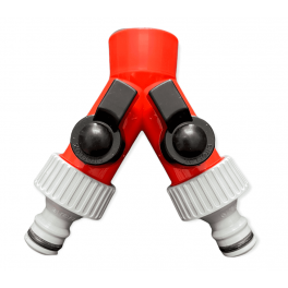 Derivazione a Y 3/4F con due innesti e rubinetti - Siroflex