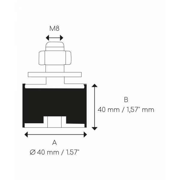 Kit 4 pezzi antivibranti 40mm a pavimento per condizionatore - NICCONS - immagine 2