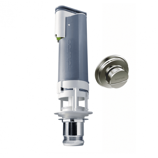 Valvola a doppio scarico per cassetta alta in ceramica con pulsante mod. Pulsar Dual - Bampi