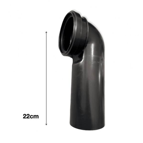 Curva WC tecnica In PE Da 90 nera per sanitari sospesi con guarnizione - BAMPI - immagine 2