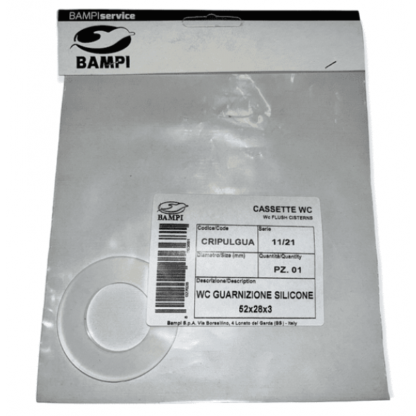 Guarnizione per Valvola Di Scarico Pulsar in silicone 52x28x3 - Bampi