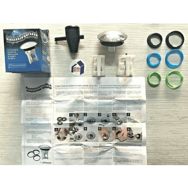 Tapparello Tappo a molla click clack per lavabo e bidet universale 1" e 11/4" - Bonomini - immagine 2