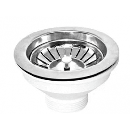 Piletta Basket Inox Foro da 90 - mm114 per Lavello Cucina D. 11/2" con Cestello - Lb Plast