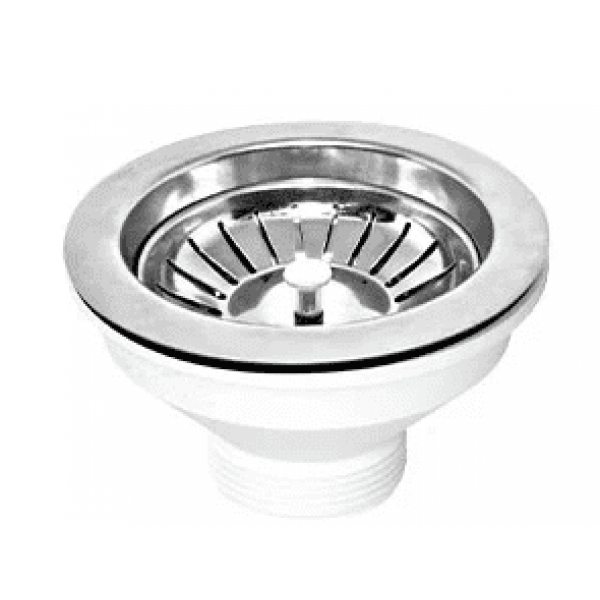 Piletta Basket Inox Foro da 90 - mm114 per Lavello Cucina D. 11/2" con Cestello - Lb Plast