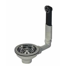 Piletta Basket con Troppo Pieno Tondo Foro da 90 - mm114 per Lavello Cucina D. 11/2" con Cestello - Lb Plast