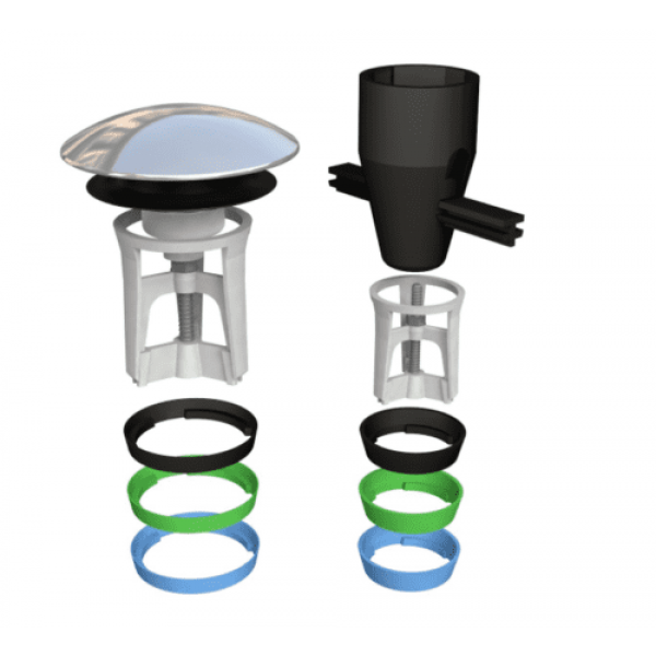 Tapparello Tappo a molla click clack per lavabo e bidet universale 1" e 11/4" - Bonomini