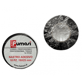2 Pezzi Nastro Adesivo Isolante Professionale 19 x 25 MM Nero - FUMASI