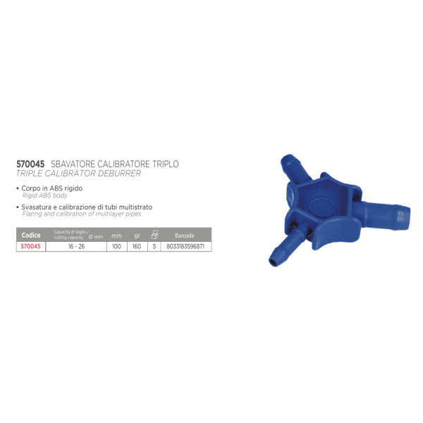 Calibratore Con Lame in Acciaio per Tubo Multistrato 16 20 26 - Fumasi - immagine 2