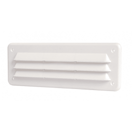Griglia di aerazione rettangolare 230x80 in abs bianca con rete antinsetto - Vecamco