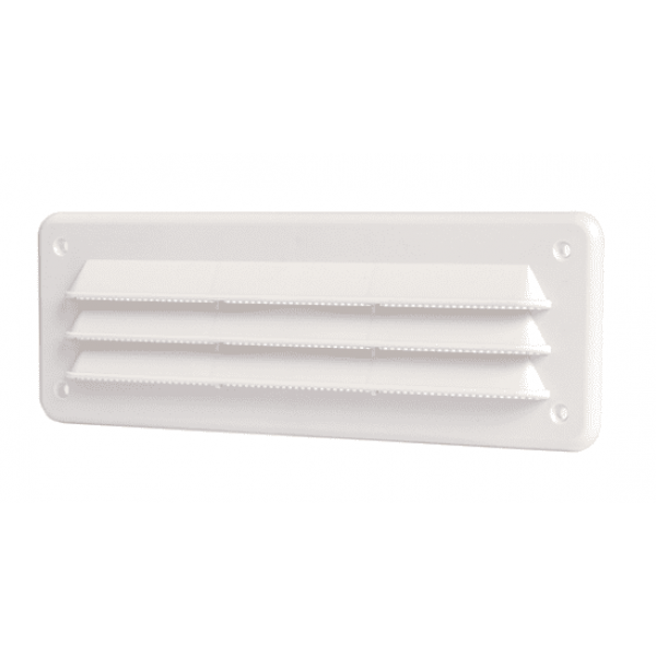 Griglia di aerazione rettangolare 230x80 in abs bianca con rete antinsetto - Vecamco